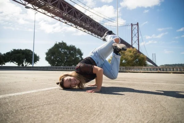 female breakdancer performing